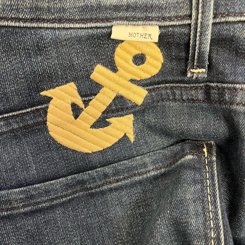 MOTHER High Waisted Dark Blue Bellbottom Jeans